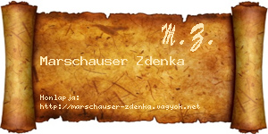 Marschauser Zdenka névjegykártya